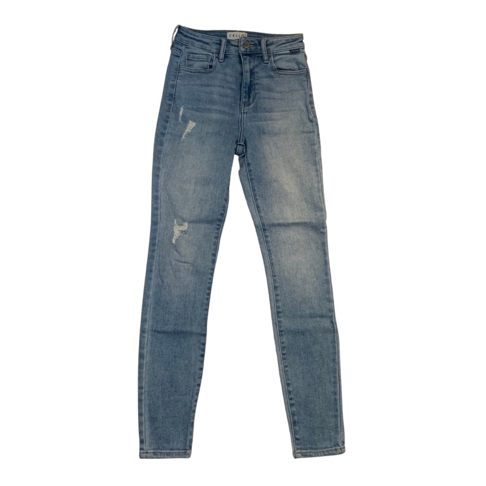 2/$30 CELLO High Waist Skinny Blue Jeans Stretch Denim Distressed Ripped Capsule